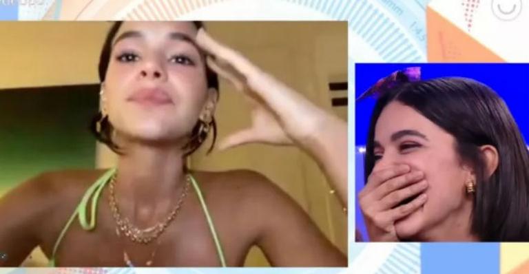 BBB20: Bruna Marquezine brinca com Manu: “Queria que você ganhasse para poder pagar a minha terapia”