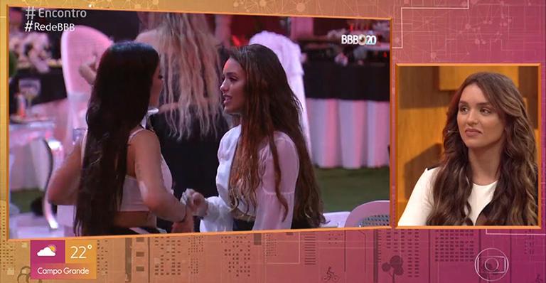 No Encontro, Rafa Kalimann se atrapalha ao explicar treta misteriosa com Bianca Andrade: ”Chegou com uma bomba”