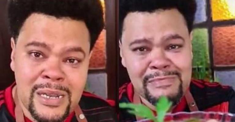 Ex-BBB Babu Santana faz receita e cai no choro ao relembrar falecida mãe: ”Faz tanta falta”