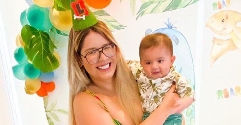 Marília Mendonça se emociona em festa de mesversário do Léo: ”Cinco meses de transformação”