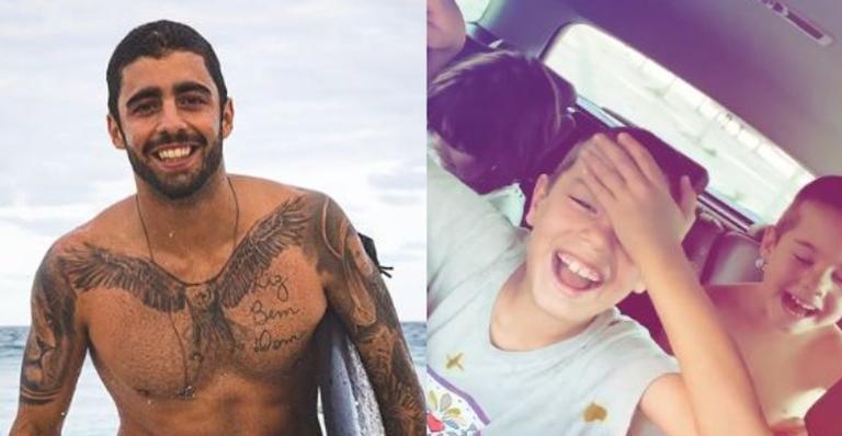Coronavírus: Pedro Scooby reencontra os filhos após semanas e se diverte: ”Começou a bagunça!”