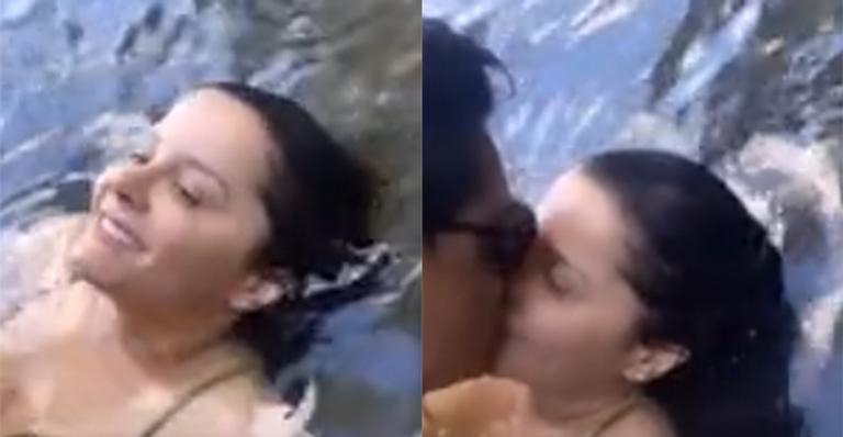 Maraísa faz rara aparição com o novo namorado e troca beijos quentes em banho de cachoeira