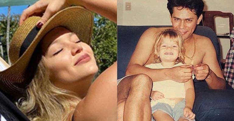 Acompanhada, filha gata do sertanejo Leandro posa de maiô na piscina de sua mansão