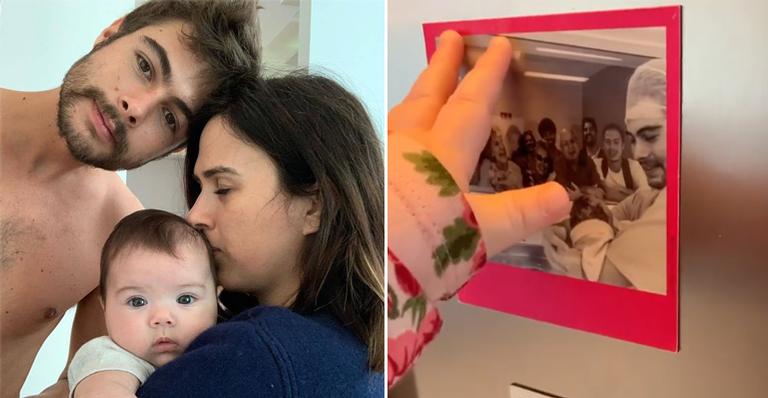 Muita fofura! Rafa Vitti registra Clara Maria vendo foto do seu nascimento: ”acho que ela me reconheceu”