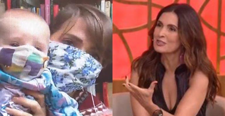 No Encontro, Letícia Colin mostra o filho de máscara e é corrigida por repórter do programa