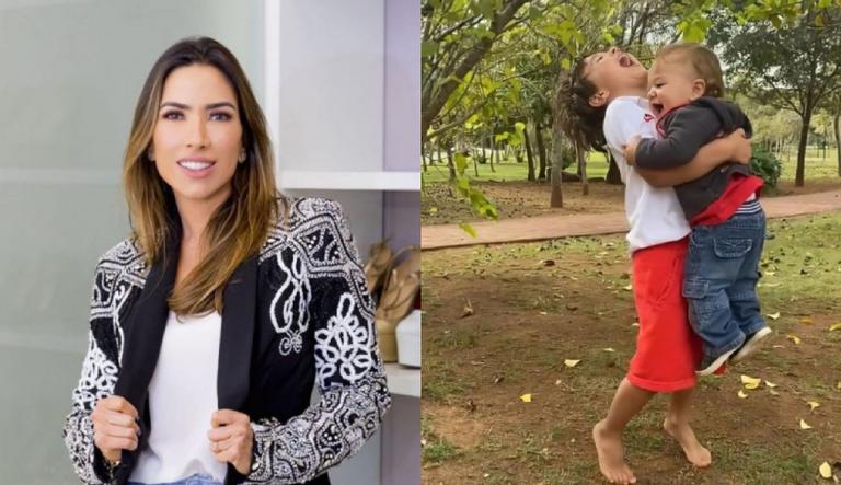 Patricia Abravanel encanta ao mostrar caçula dando os primeiros passos com a ajuda do irmão: “Achei tão lindo”