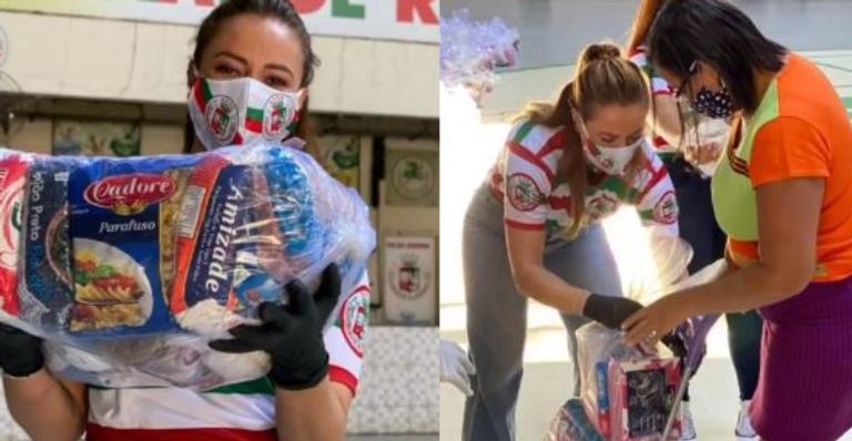Paolla Oliveira distribui cestas básicas em escola de samba e é ovacionada na web: ”Que exemplo!”