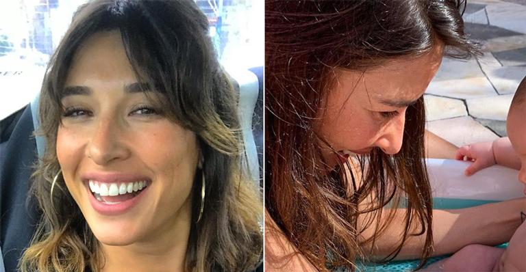 Fofura! Giselle Itié encanta web ao registrar banho de banheira do filho, Pedro Luna
