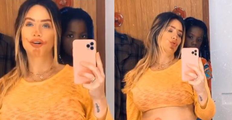 Está chegando! Giovanna Ewbank exibe barrigão no limite em selfie com a filha e espanta web