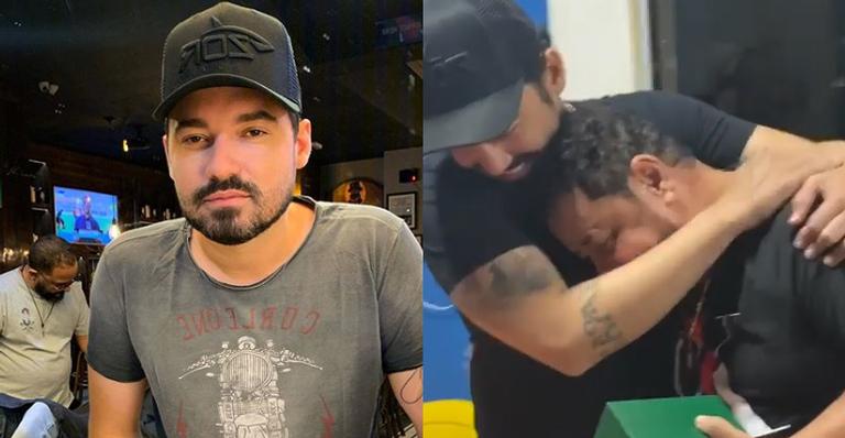 Pai de Maiara e Maraisa se emociona e chora ao ganhar presentão de Fernando Zor: “Muito especial”
