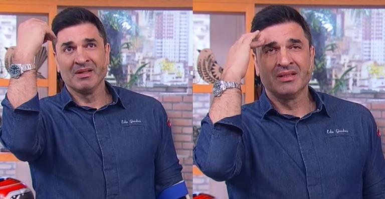 Ao vivo, Edu Guedes chora e diz que ainda há dúvidas sobre sequelas de acidente: “Eu não sei ainda”