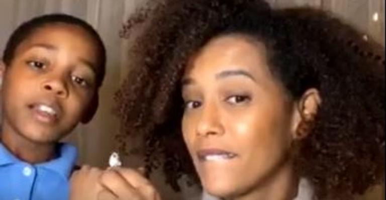 Filho de Taís Araujo e Lázaro Ramos rouba a cena ao surgir em live