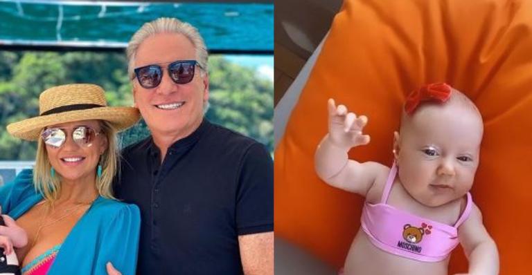 Alerta de fofura! Ana Paula Siebert mostra filha de biquíni durante passeio de barco: ”Coração parou”