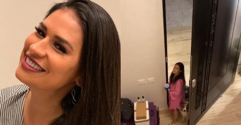 Simone é flagrada ao lado de porta gigante de sua mansão e marido se diverte: “Não sei se a porta ou se você que é pequena”