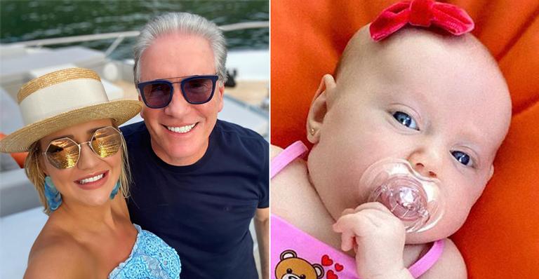 Filha recém-nascida de Roberto Justus e Ana Paula Siebert usa biquíni grifado de R$1 mil