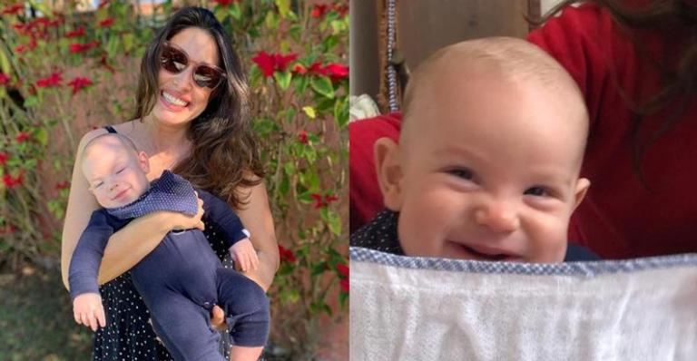 Giselle Itié derrete web com sorriso do filho durante brincadeira com o papai: ”Apaixonada”