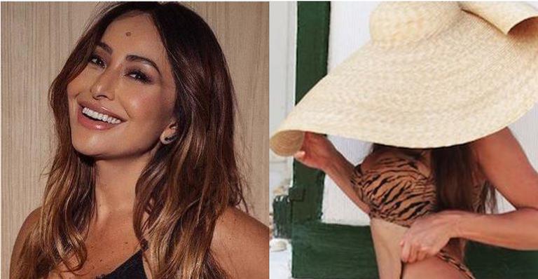 Sabrina Sato levanta a calcinha do biquíni, causa na web e exibe pernões: “Que virilha é essa?”