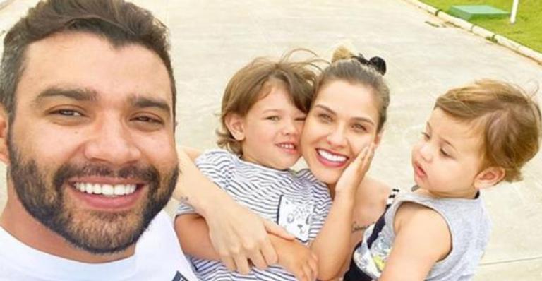 Gusttavo Lima flagra momento apaixonante de Andressa Suita com os filhos: ”Amor”