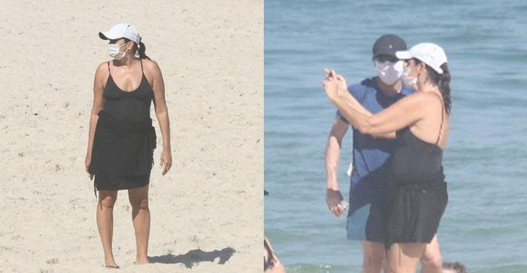 Aos 53 anos, Malu Mader faz rara aparição com o marido em praia no Rio