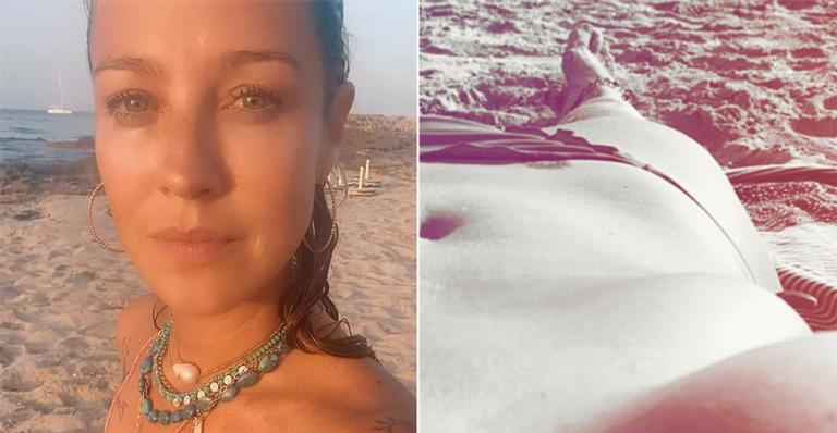 Ousada, Luana Piovani faz topless e quase mostra demais em praia de Ibiza