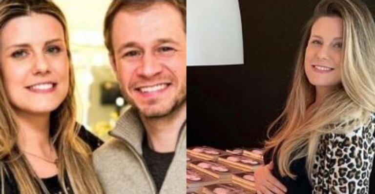 Esposa de Tiago Leifert divide raro clique da gestação e impressiona com barrigão gigante