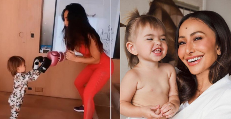 Fofura! Sabrina Sato mostra herdeira de 1 ano praticando boxe: “Vamos lá”