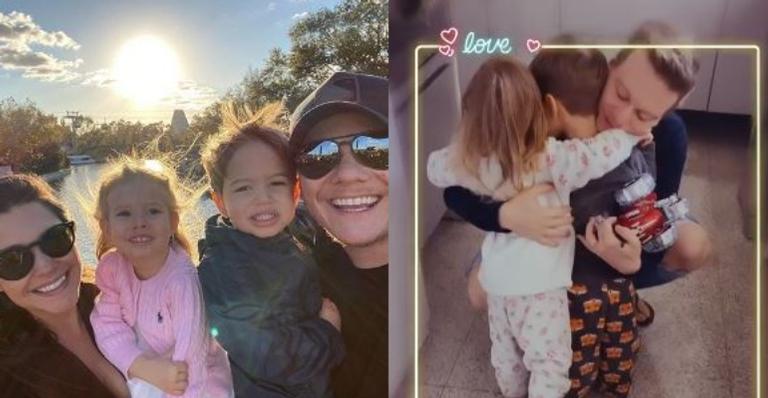 Michel Teló ganha presentão dos filhos e homenagem da esposa, Thais Fersoza: ”Melhor pai do mundo!”