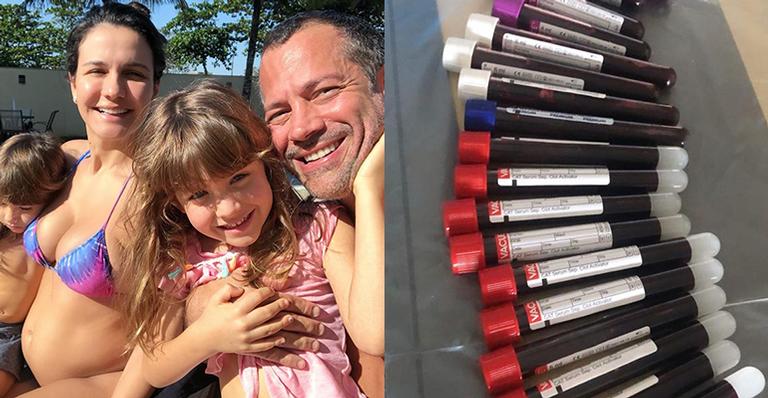Assustador! Grávida, esposa de Malvino Salvador explica retirada de dezenas de tubos de sangue
