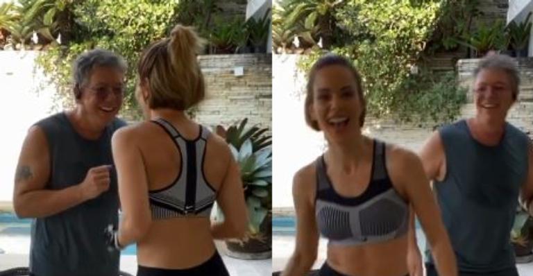 Que casal! Ana Furtado e Boninho pegam pesado em dia de malhação e dão show de alegria
