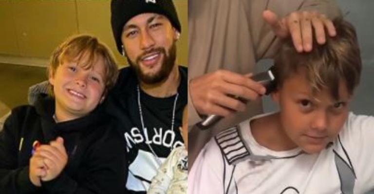 Davi Lucca adere o visual do pai, Neymar, e surpreende web com resultado: ”Moicano?”