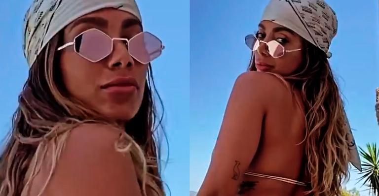 Com microbiquíni, Anitta rebola com vontade e arranca suspiros de seguidores: “Que corpaço”