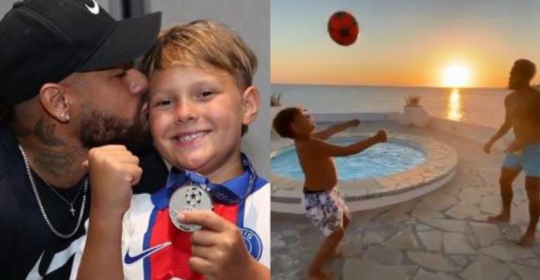 Após aniversário juntos, Neymar Jr. curte férias com o filho, Davi Lucca, na Espanha