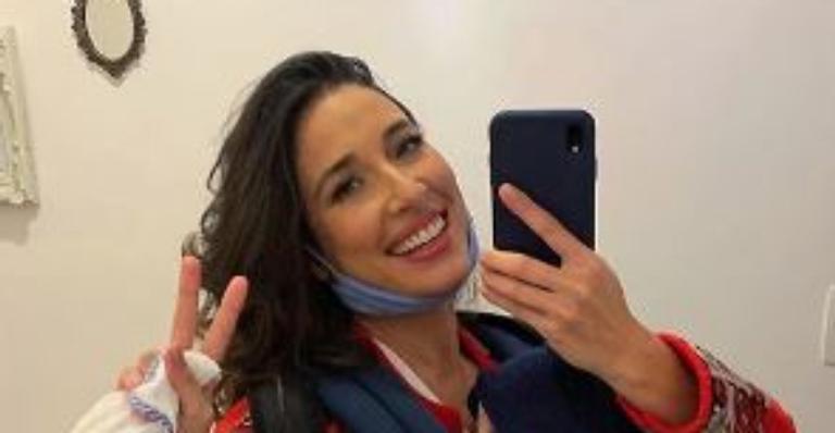 Fofura! Giselle Itié ganha companhia especial do filho em dia de gravação: ”Agradecer!”