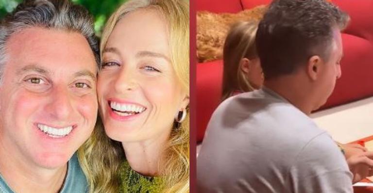 Paizão! Angélica flagra Luciano Huck ajudando a filha com a lição de casa