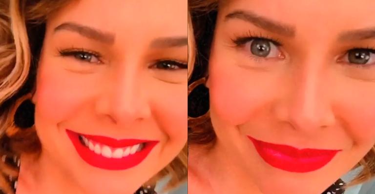 Fernanda Souza surge trabalhada no glamour com batom vermelho e confunde fãs: “Pensei que era a Sandy”