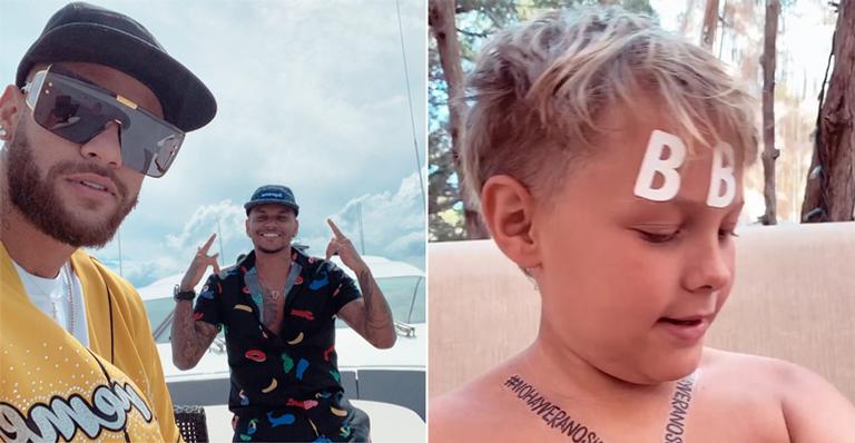 Na Espanha, Neymar Jr. curte passeio luxuoso com ‘parça’ e o filho, Davi Lucca