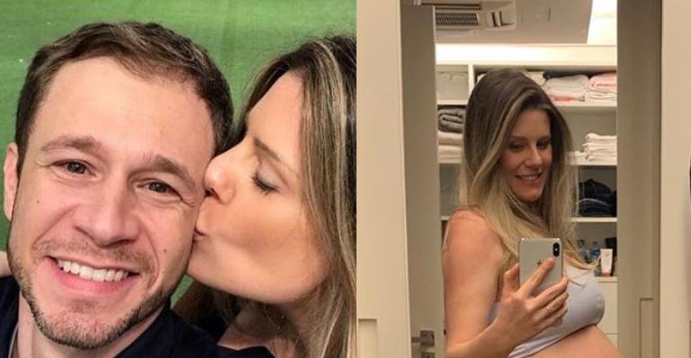 Esposa de Tiago Leifert mostra barrigão gigantesco na reta final da gestação e desabafa: ”Com medo”