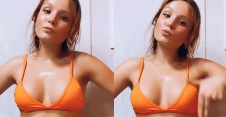 Larissa Manoela mostra barriguinha trincada durante dancinha e boa forma impressiona