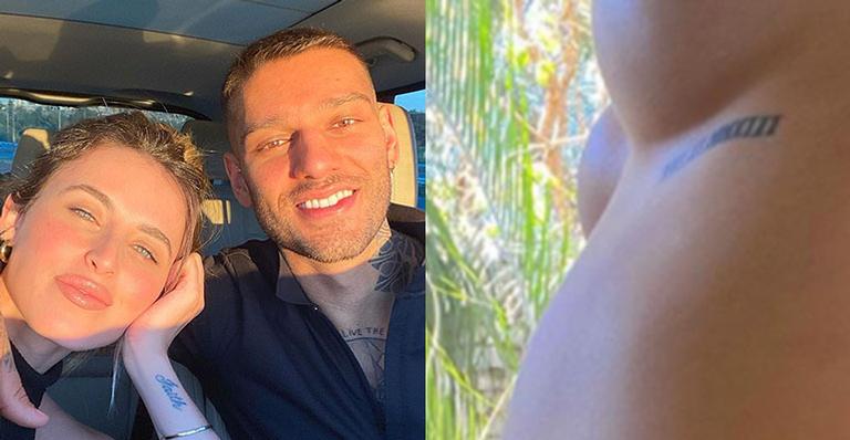 Esposa de Lucas Lucco posa nua e exibe barrigão de grávida: “Maior e melhor presente”