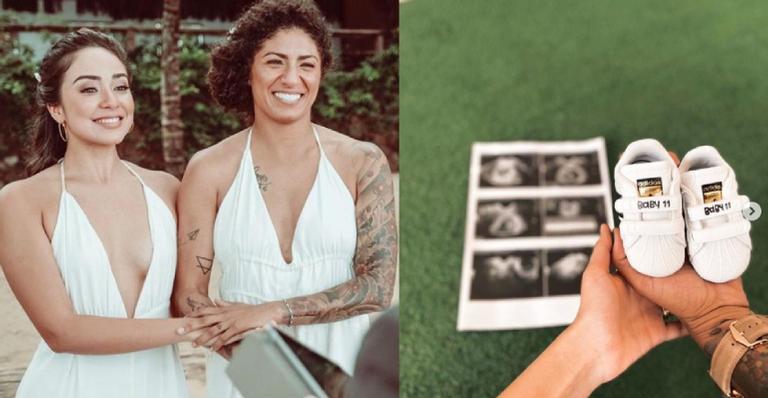 Atacante da seleção brasileira, Cristiane Rozeira anuncia espera do primeiro herdeiro