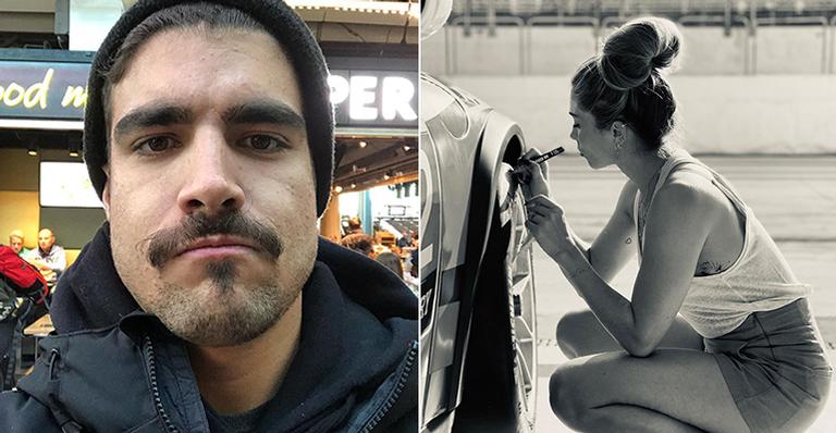 Romântica! Grazi Massafera ‘pixa’ carrão de Caio Castro com mensagem de amor