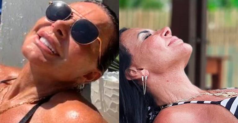 De biquíni, Gretchen é flagrada pelo marido ostentando o corpão na lua de mel: “Espetáculo”