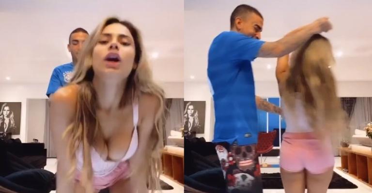 Lexa rebola muito na companhia do marido, MC Guimê: ”Te amo”