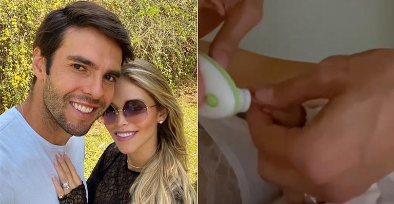 Paizão! Kaká é flagrado cortando as unhas da filha recém-nascida, Esther