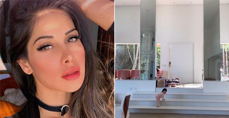 Luxo! Mayra Cardi impressiona ao mostrar sala enorme de sua nova mansão