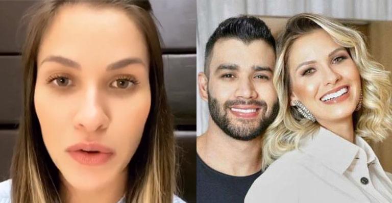 Abalada, Andressa Suita revela que Gusttavo Lima pediu divórcio na madrugada: “Foi um choque”