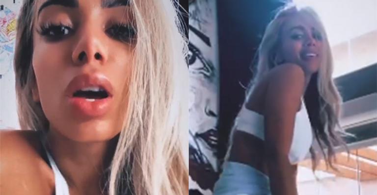 Anitta rebola ao som de funk proibidão e mostra corpão nas redes sociais: “Já tô toda suada”
