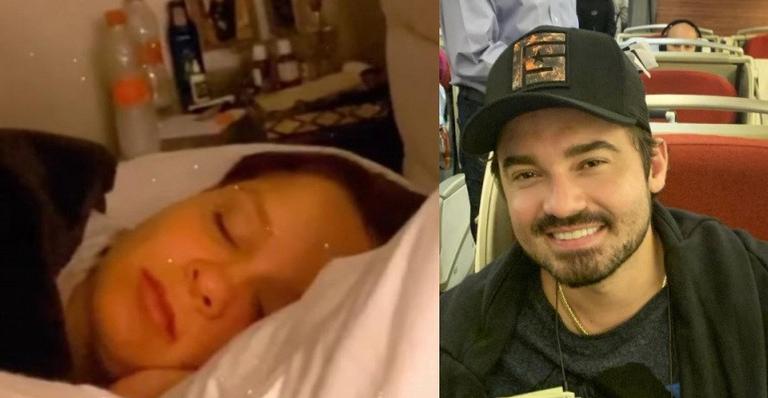 Fernando Zor flagra Maiara do dormindo e brinca: “Único momento de paz”