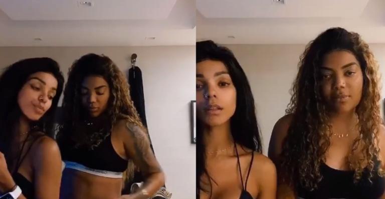 Ludmilla faz dança sensual na companhia da esposa, Brunna Gonçalves