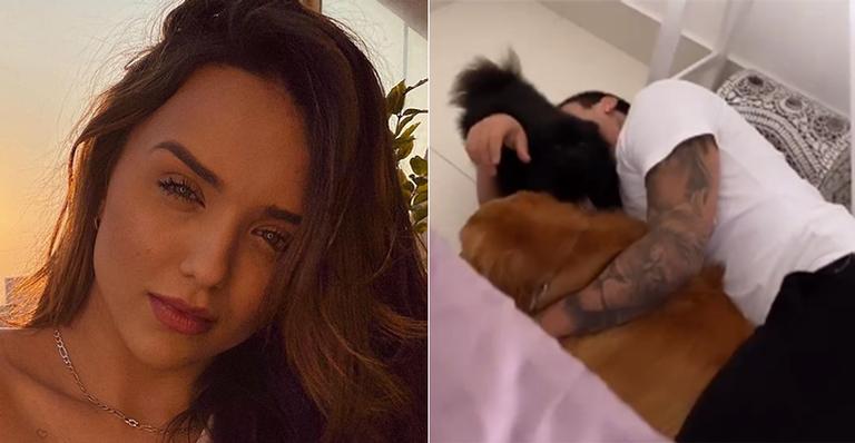 Apaixonada, ex-BBB Rafa Kalimann flagra o namorado em momento de intimidade: “Vê se eu aguento”
